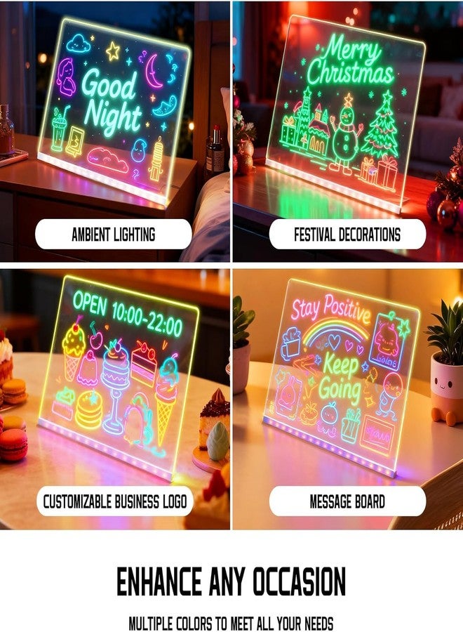 Zerkbiey LED Note Board with Colors, Lumiboards Led Drawing Board for Kids, Clear Drawing Board with Light, 12 Inch Light-Up Acrylic Writing Board, Ideal Gift for Birthdays, Christmas (30 X 20cm) - Image 5